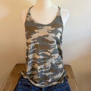 Chaser Camo Scoop Neck Tank in Olive & Gray